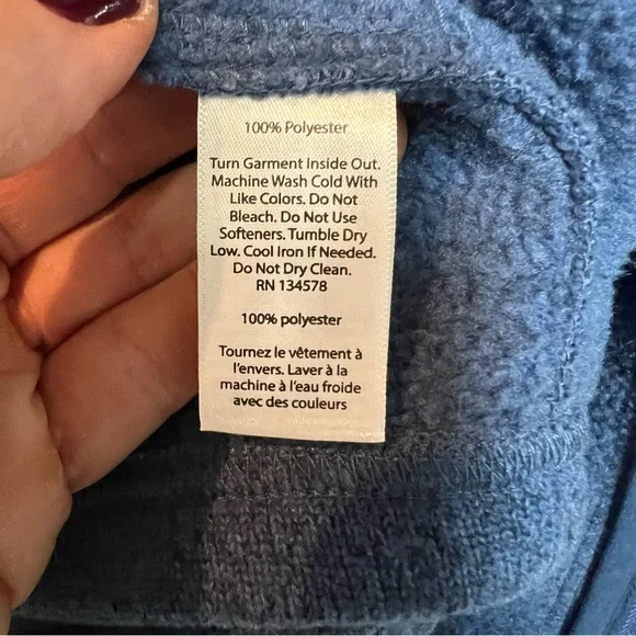 VINEYARD VINES Blue Sleeveless Zip Front Fleece Vest, S - Picture 12 of 12